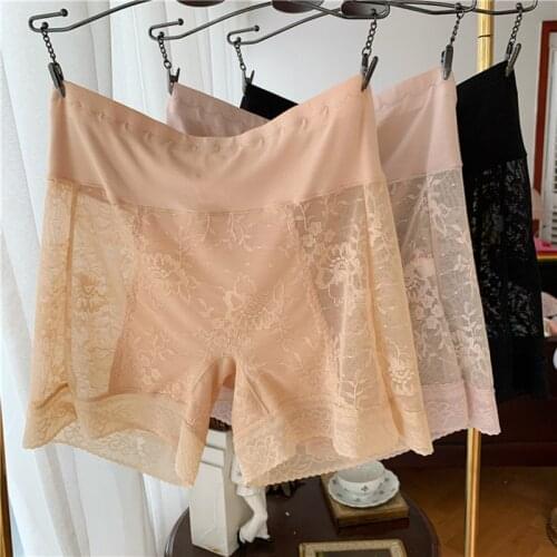 High Elastic Full Lace Safety Short Pants Under Skirt Summer Soft Underwear Sexy Boyshorts Women Seamless Panties 82