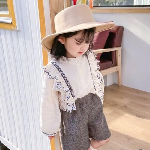 2021 Autumn New Arrival Girls Fashion Cotton Blosues Kids Korean Design Blosues