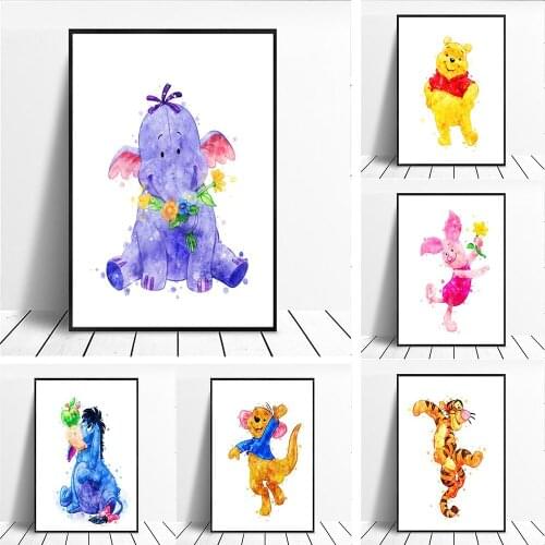 Disney Cartoon Winnie The Pooh Canvas Painting Anime Posters and Prints Wall Art Room Decor Picture for Living Home Decoration