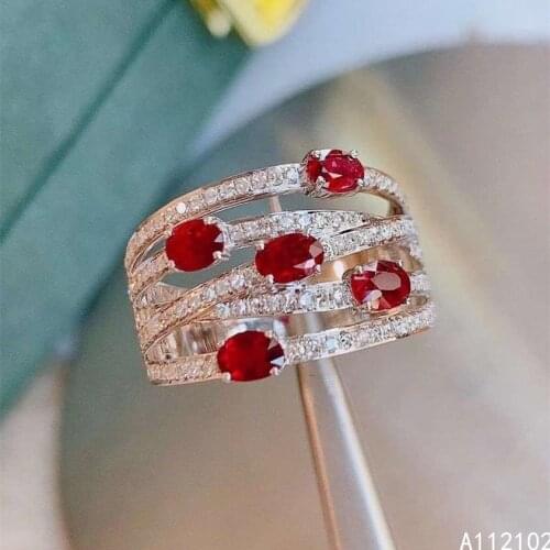 KJJEAXCMY fine jewelry 925 sterling silver inlaid natural ruby ring fashion girl new gemstone ring support test Chinese style