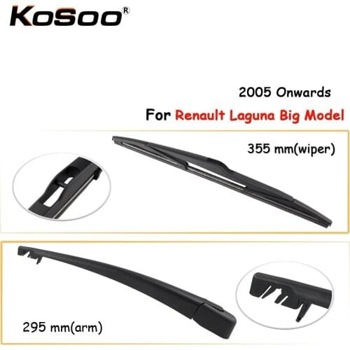 KOSOO Auto Rear Wiper Blade For Renault Laguna Big Model,355 mm 2005 Onwards Rear Window Windshield Wiper Blades Arm,Car Styling