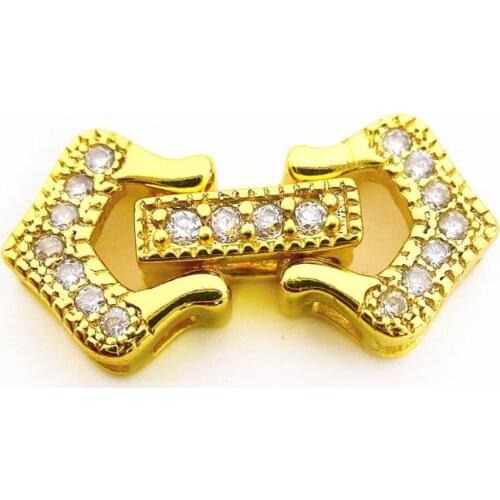 Copper Clasps 18K Gold plated DIY Pearls Jewelry Fittings Fastener Connector Clasps For DIY Gems Pearls Necklace Bracelet Clasp