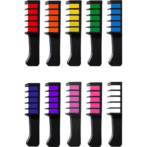 10x Color Hair Chalk for Girls Kids Birthday Gift,Temporary Bright Hair Color Chalk Comb Set for Girls Kids Birthday Party,Cospl