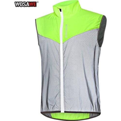 WOSAWE Motorcycle Reflective Vest Windproof MTB Bike Motobike Safety Reflective Sleeveless Vest Ultralights Windbreaker
