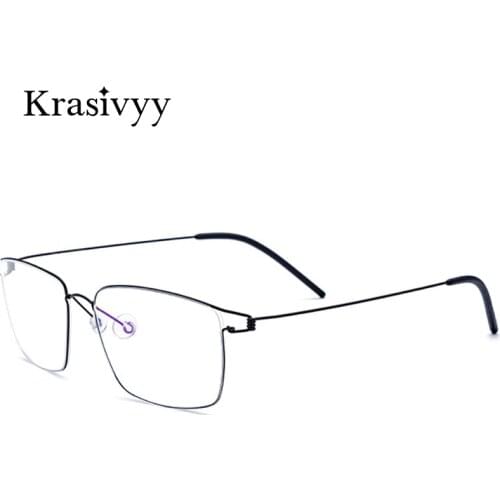 Krasivyy Ultralight Titanium Alloy Glasses Frame Women Myopia Optical Prescription Eyeglasses Men 2020 Square Screwless Eyewear