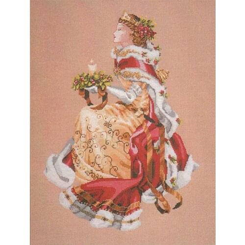 14ct/11ct/18CT Linen / sky blue Color fabric Counted Cross Stitch Kit Christmas Queen Fairy Royal Holiday Angel MD 78