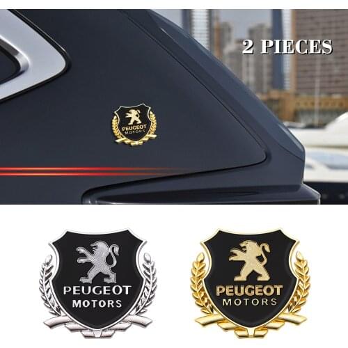 2Pcs Car Logo Sticker Metal 3D Side Label Auto Exterior Sticker Badge for Peugeot 307 308 508 3008 2008 308 Auto Accessories