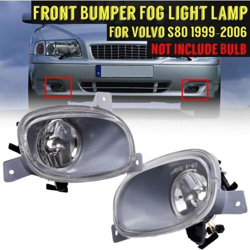 A pair of front bumper fog lamps without bulbs For Volvo S80 1999 2000 2001 2002 2003 2004 2005 2006 8620224 8620225
