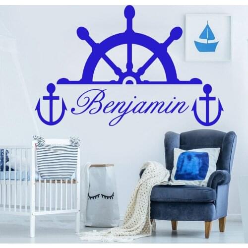 Custom Name Rudder Wall Stickers Art Wall Decor For Baby Room Kids Rooms Decoration Decal Creative Stickers