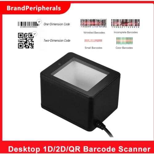 Aibecy YHD-9800 Desktop 1D/2D/QR Barcode Scanner USB Wired Bar Code Reader CMOS Image Hand-Free for Mobile Payment for POS shop