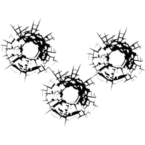 Lovely Car Sticker Bullet Holes Glass Art Decal Motorcycle Bumper Windshield Car Styling KK PVC 18cm X 14cm