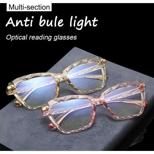 Retro Classic Square Cat Eye Oversized Eyeglasses Women Multi-section Trending Brand Design Optical Computer Glasses