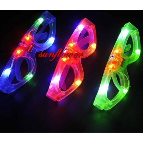 12 LED Luminous Eye Glasses Flashing Gift Party Adult Childrens Toys Play Home Birthday Props Halloween Christmas Decor