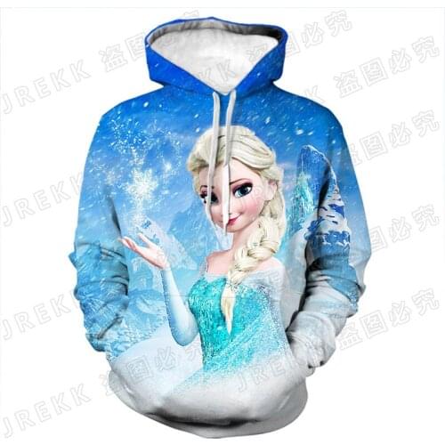 New Boy Girl Kids Frozen Hoodies Fashion Cartoon Anime 3D Print Sweatshirts Men Women Children Pullover Long Sleeve Casual Tops