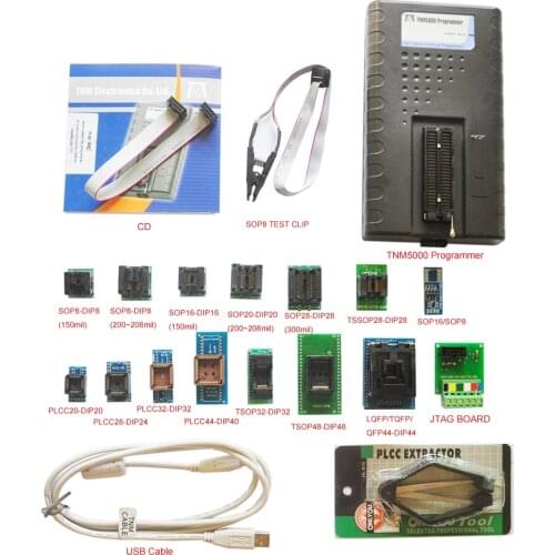TNM5000 USB EPROM Programmer flash memory recorder+15pc socket,support laptop IO,NEC device,NAND,EEPROM,Microcontroller,PLD,FPGA