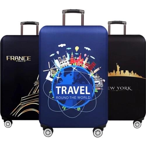 New York Paris Thicken Luggage Protective Cover 18-32inch Trolley Baggage Travel Bag Covers Elastic Protection Suitcase Case 271