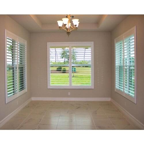 Custom Basswood Plantation Shutters Wooden Blinds Solid Wood Shutter Louvers PS290