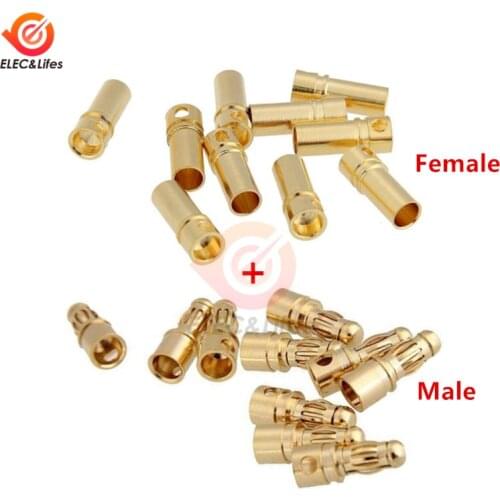 10Pairs 20Pcs 3.5mm Gold Plated Male Female Bullet Banana Connector Plug For ESC Battery Motor