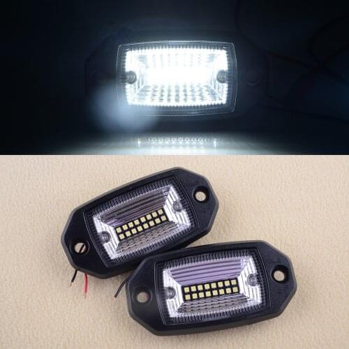 2pcs 4" 12V Car Flush Mount LED Light Pods Flood Beam Front Work Light Reverse Lamp Offroad 170deg Flood 8W 6000-6500K