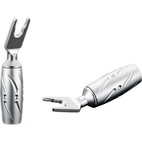 Viborg VS701R Pure Copper Rhodium plated Spade speaker terminal speaker cable plug Y spade plug 4 pcs