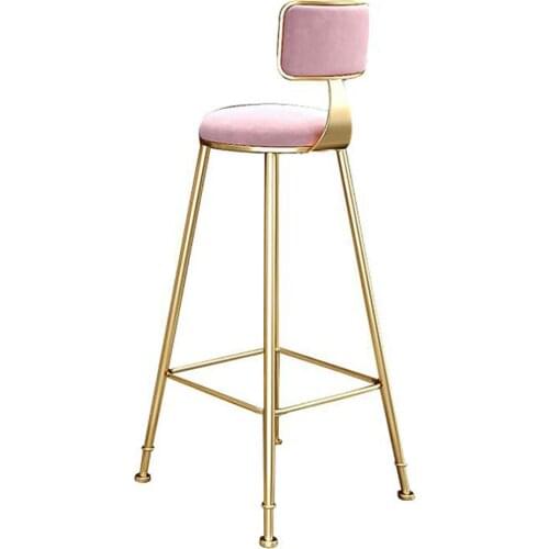 Bar Chair Nordic Wrought Iron Creative Metal Leisure Backrest High Stool Retro Style