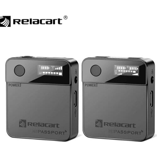 Relacart Mi1 2.4GHZ Wireless Lavalier Microphone System Mini Wireless Lapel Microphone with Receiver Transmitter for DSLR Camera