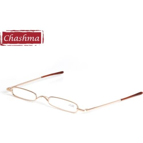 Chashma Brand New Fashion Women Men Pen Style Slim Small Metal Reading Glasses with Case Alloy Read Glasses Clear Lenses