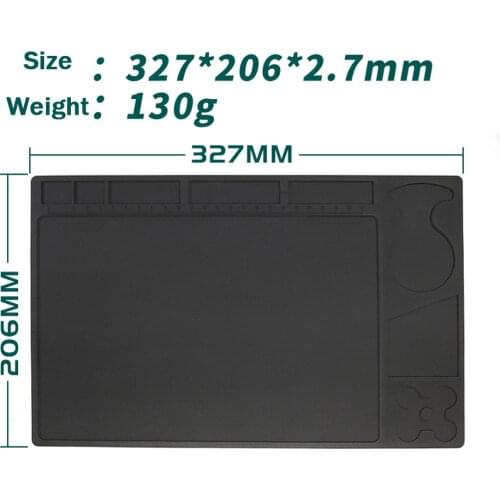 327mm×206mm Silica Gel Pad Insulation Skid Resistance To High Temperature Repair Work Platform Insulation Maintenance Table Mat