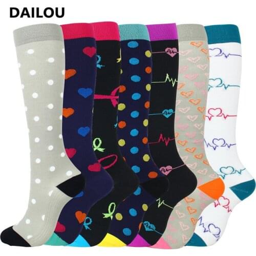Mild Pressure Nursing Socks Novelty Funny Comfortable Sport In Tube Socks Happy Trendy Compression Socks 20-30mmHg Birthday Gift