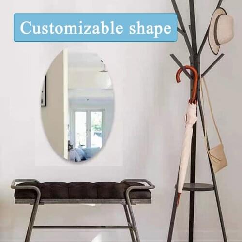 Wall stickers 3D mirror effect detachable oval background decoration INS is suitable for home decoration stickers posters