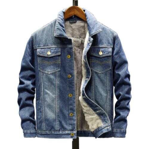 Autumn and winter 2020 large jacket mens jeans youth loose casual coat wash lapel jacket mens jacket