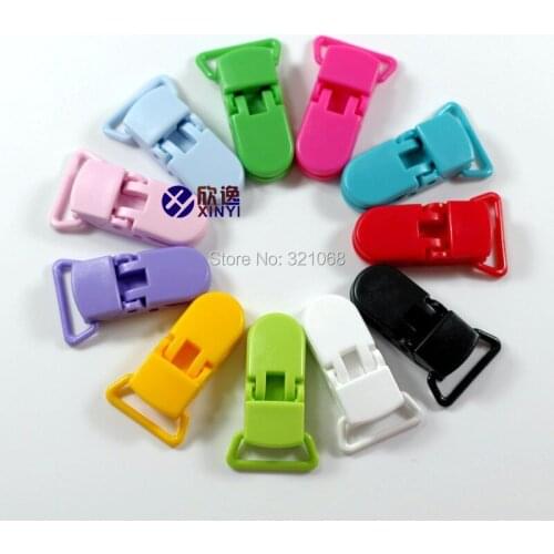 Mixed 11 Colors For Options 110pcs KAM Plastic Clip Plastic Pacifier Clip Soother Clip For Baby 20mm