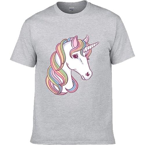 Summer Women T-shirt Custom Unicorn Print Casual T-shirt Cotton Harajuku Women Kawaii Cartoon Streetwear Men Tshirt Couple Tops