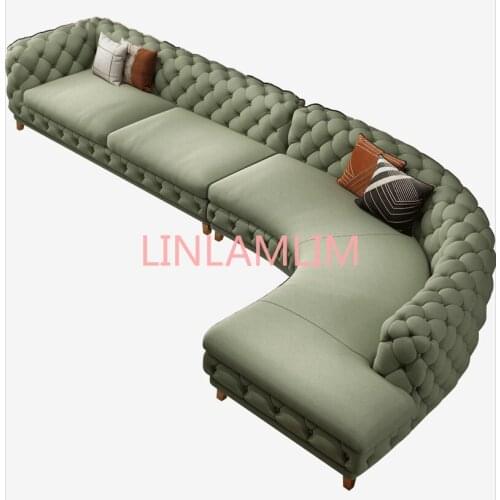 Velvet fabric cloth sofa sectional living room sofa corner home furniture couch L SHAPE functional backrest modern Europe Americ