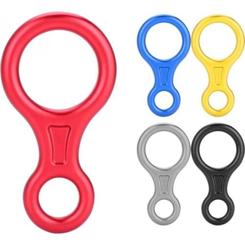 Rock Climbing Descender 35KN Figure 8 Word Rope Descender Rappel Ring Downhill Eight Ring Rappelling Gear Belay Device Equipment