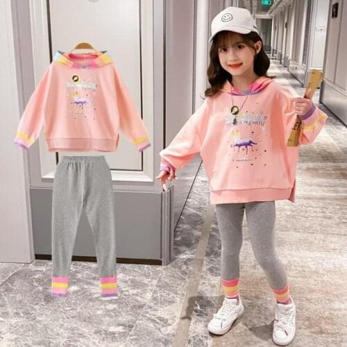 Teenage Girls Clothing Set Tracksuit Children Clothing Casual Sports Suit Kids Hoodie+Pants Girls Clothes Sets 4 6 8 10 12 Years