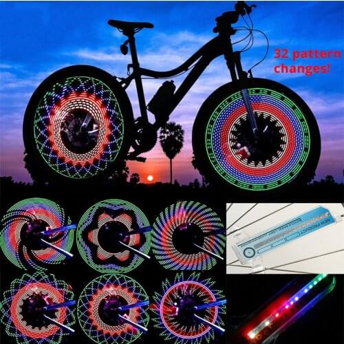 30 pattern Bike light Bicycle wheel light double display flash 32 RGB LED light Bicycle spoke lamp Night riding Cycling lighting