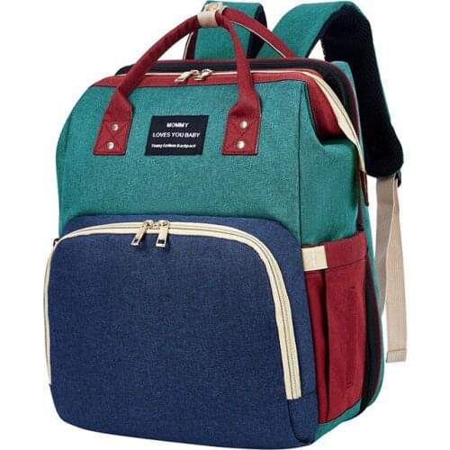 Mother Baby Care Bag Waterproof Polyester Backpack Multi-Function Pure Color Travel Nappy Baby Bag For Mom Large Capacity Pack