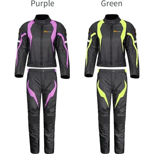 Women Motorcycle Raincoat Jacket Pants Lady Set Breathable Mesh Riding Safety Suit Motorbike Jacket for Autumn Winter Jk-52