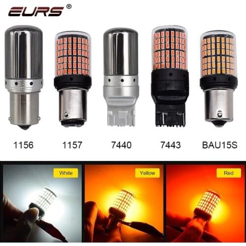 1PCS T20 7440 7443 W21W 1157 BAY15D LED Bulbs 1156 BA15S P21W BAU15S 3014 144smd Error Free Canbus Turn Signal Lights Brake lamp