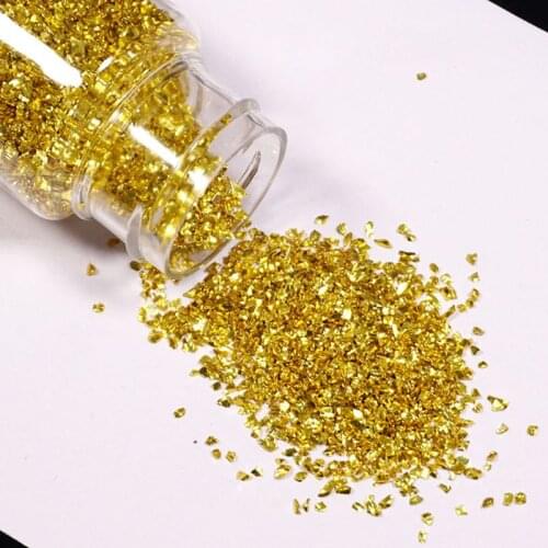 20G Champagne Gold Metal Broken Stones DIY UV Resin Epoxy Resin Jewelry Mold Fillings Art Crafts