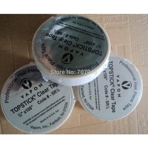 20 rolls x VAPON TOPSTICK CLEAR TAPE 1/2" x 108" super quality tape for wigs wig tape hair tape