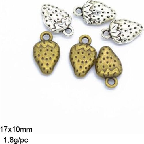 35pcs/lot 17x10mm Vintage Silver /Antique Bronze Retro Alloy Straw Charms Jewelry Pendant