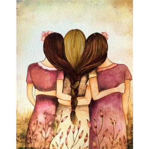 Three sisters 3D Full Square Diamond painting Round 5D Diamond Embroidery Sale Home decoration Diamond picture,best friend