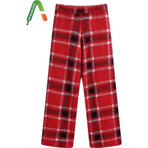 Adherebling Women's Plaid Trousers