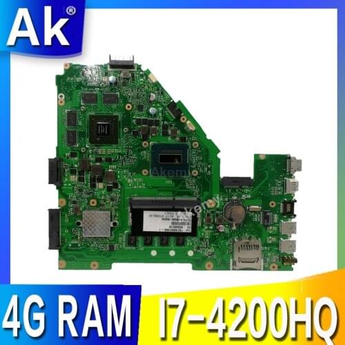 Akemy X550JK laptop motherboard For ASUS X550JX X550JF X550JD X550JK X550J mainboard 4G RAM I7-4200HQ SR15G GTX850M/2GB
