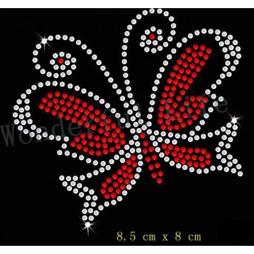 Free shipping Colorful Butterfly Iron On Rhinestone Transfer