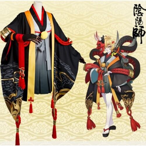 DHL Express Free Shipping Cos Onmyoji Prajna Cosplay Costume Kimono Clothing Chinese Clothes Yin and Yang Cos