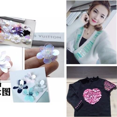 Transparent Silver Paillette Sequins Pvc Star Flower Loose Sequins For Crafts Paillettes Sewing Decor Shoes Wedding Garment Diy