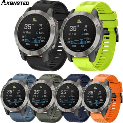 AKBNSTED 20 22 26MM Quick Release Silicone Watch Strap For Garmin Fenix 6S Pro Fenix 6 Pro Fenix 5 Fenix5S Fenix 3 Forerunner945
